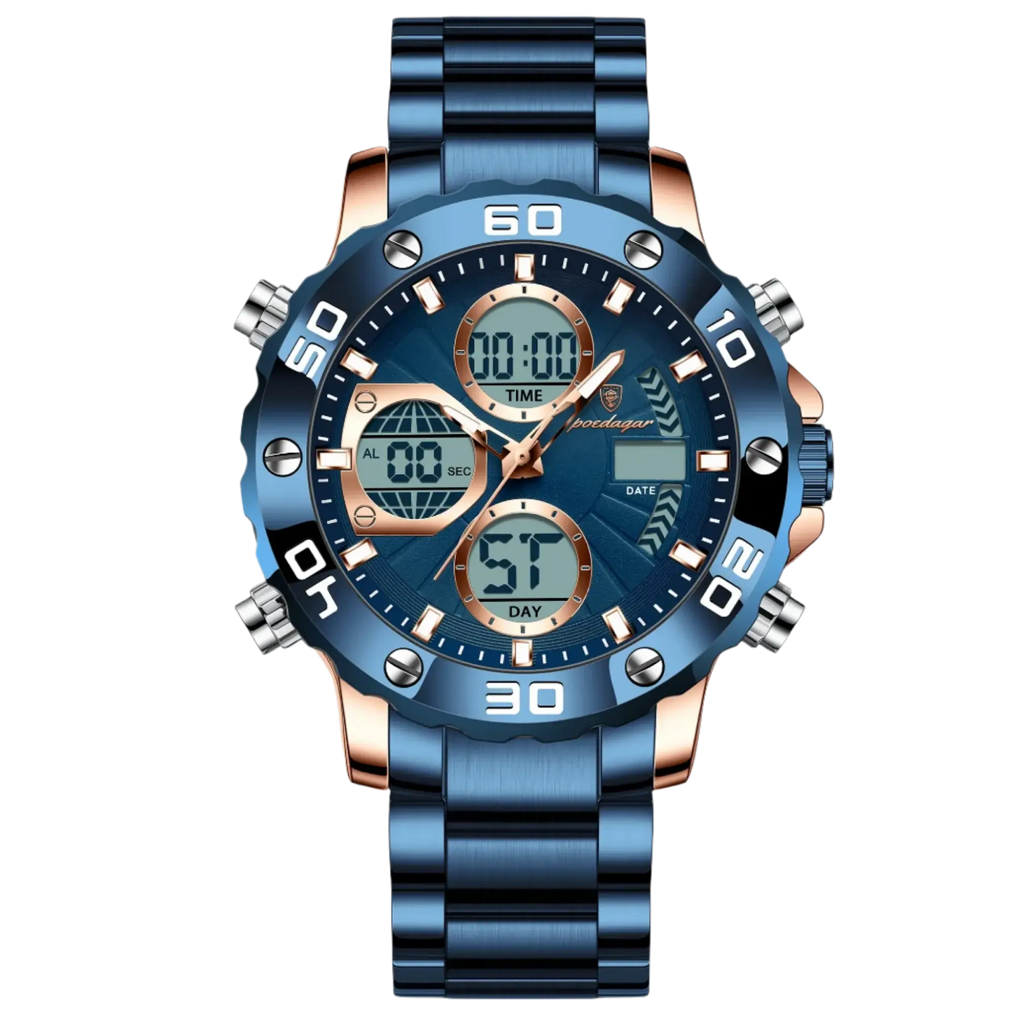 Poedagar 102 Luxury Sport Waterproof Watch for Men - Stylish and Durable Timepiece